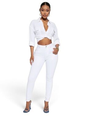 Fashion Nova White Skinny Jeans NWOT